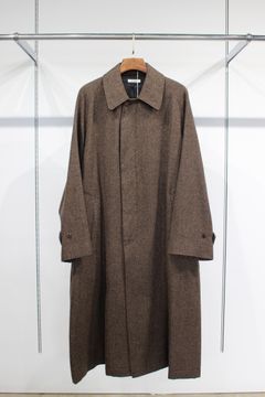HYPER BIG HERRINGBONE BROWN SINGLE RAGLAN BELTED OVER COAT/H.BROWN