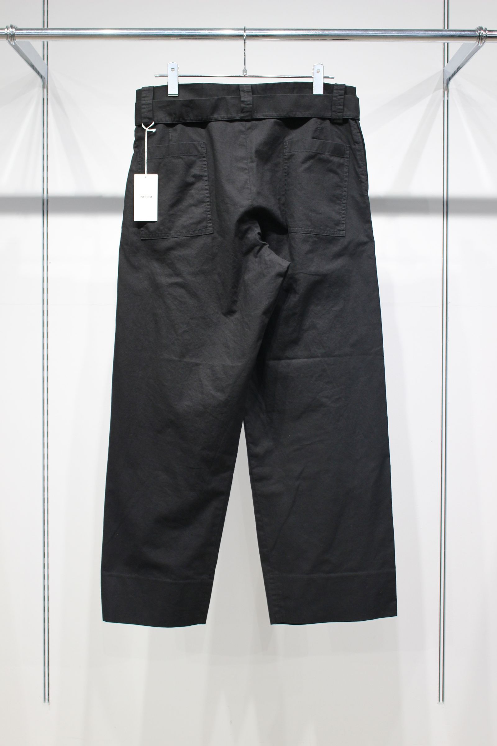 BLACK SURFAR GARMENT DYE BELTED FRENCH ARMY MIL BAGGY TROUSER | BLACK | スラックス
