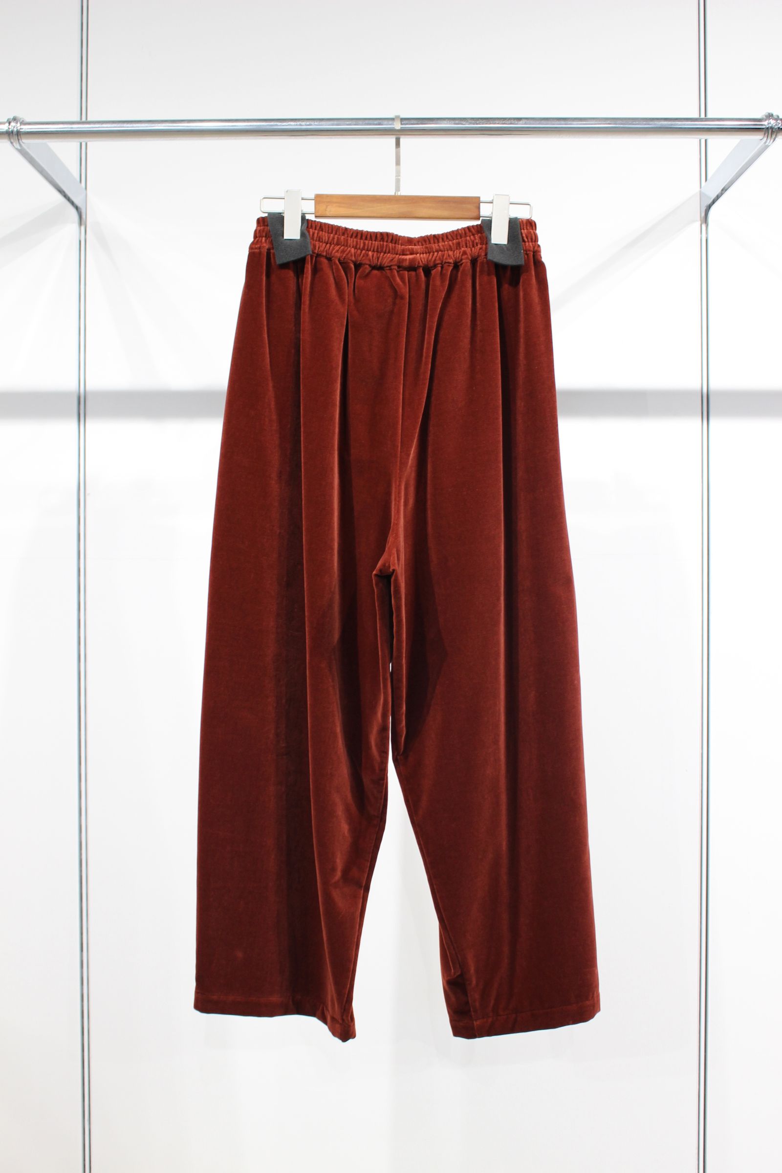 VELVET USED FINISH EASY WIDE PANTS/ENJI