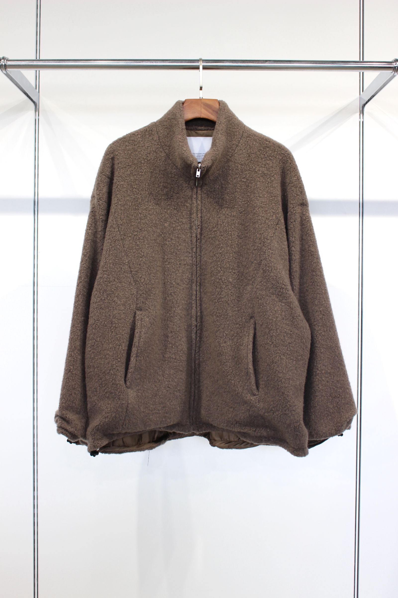 VOAAOV - BISHU ANGORA PILE JERSEY Reversible Blouson/OLIVE