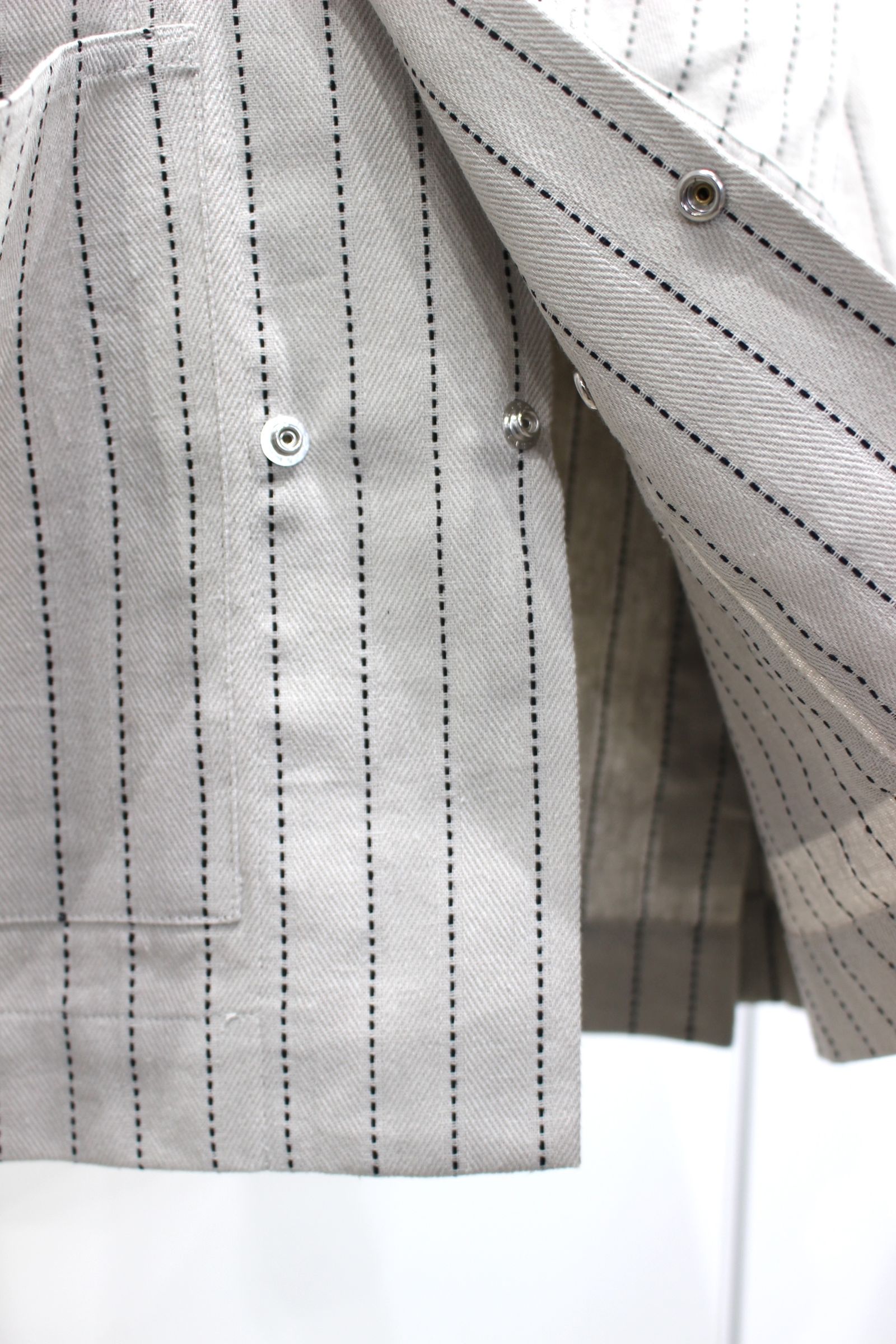 DOBBYSTRIPE / HERRINGBONE COVERALL JACKET | LIGHT GRAY | カバーオール