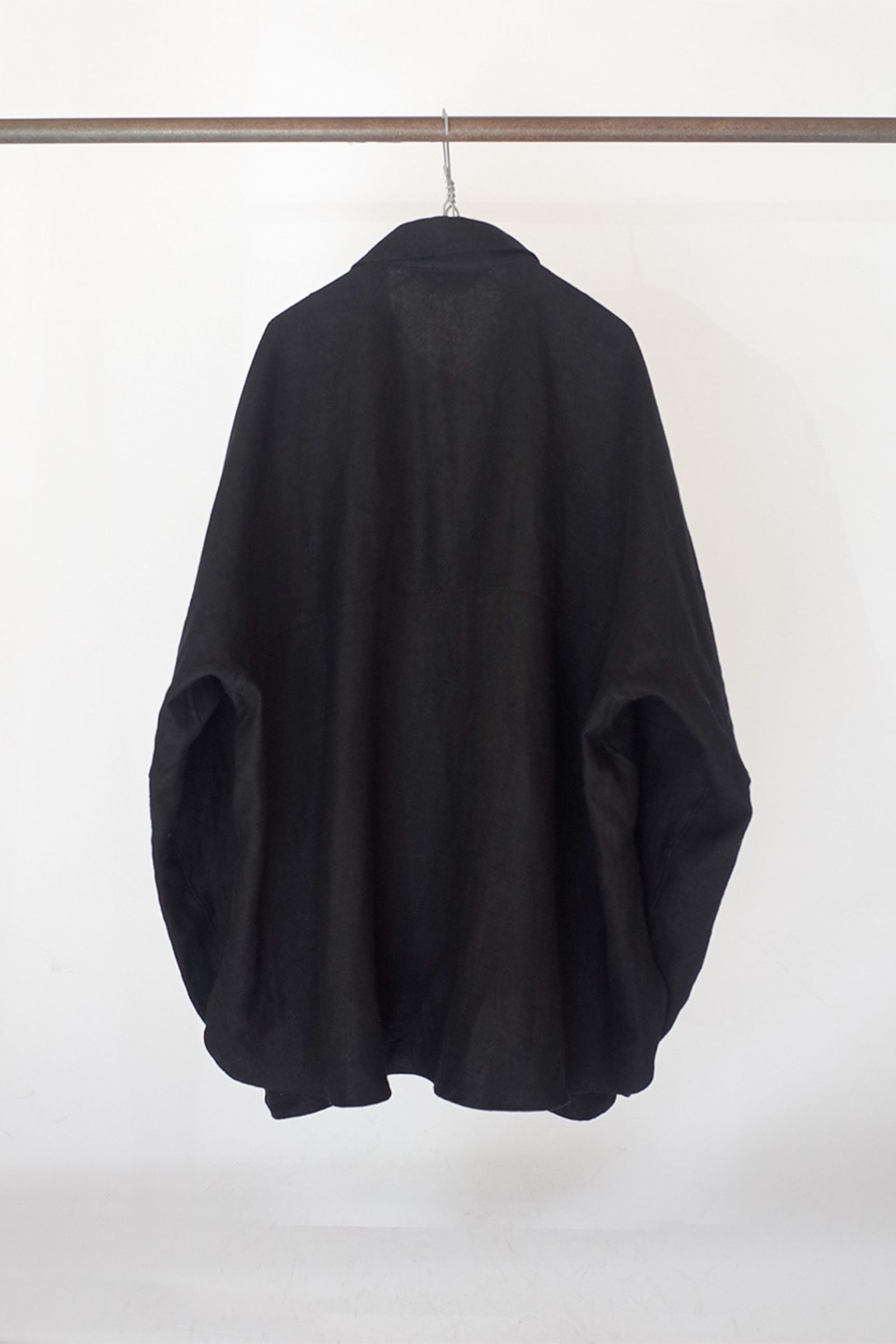 LINENSUEDE KIMONO SHIRT/BLACK