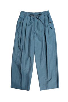 SUPIMA COTTON x NYLON TYPEWRITER Easy Wide Pants | OLIVE | ワイドパンツ