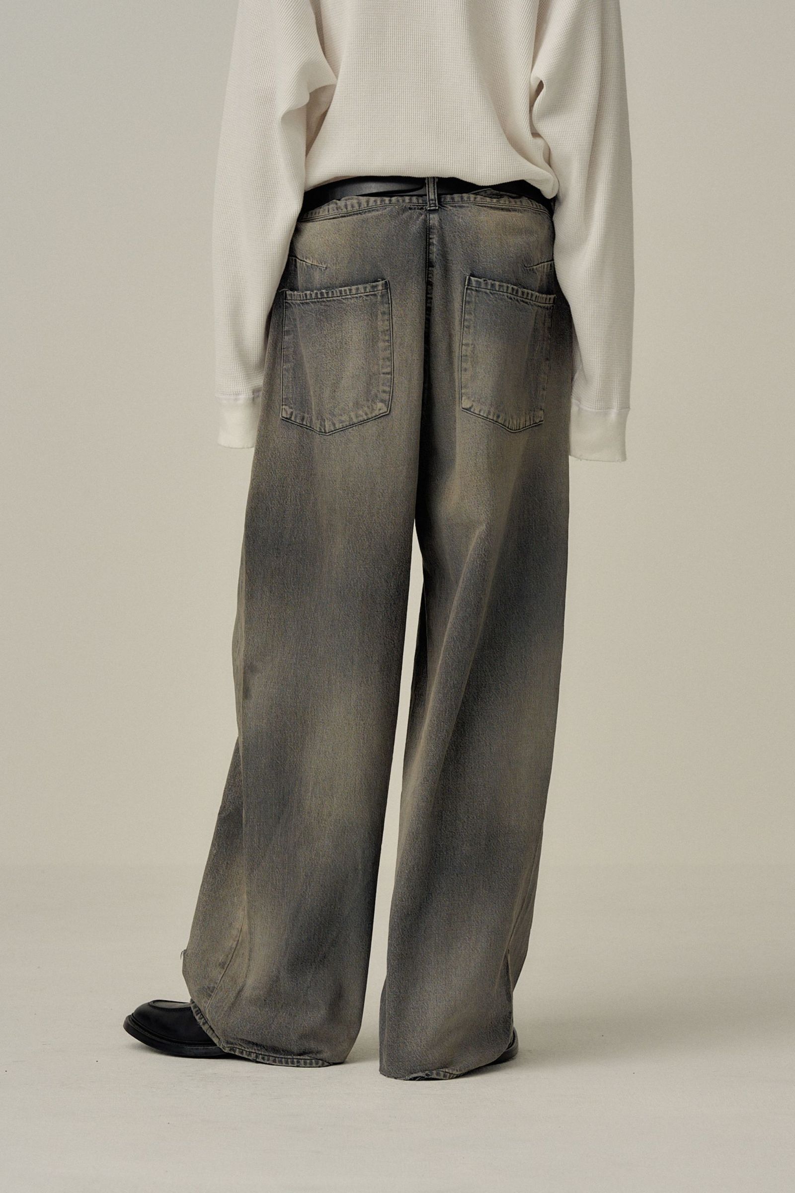 DENIM WIDE SLACKS | BLACK | デニムパンツ