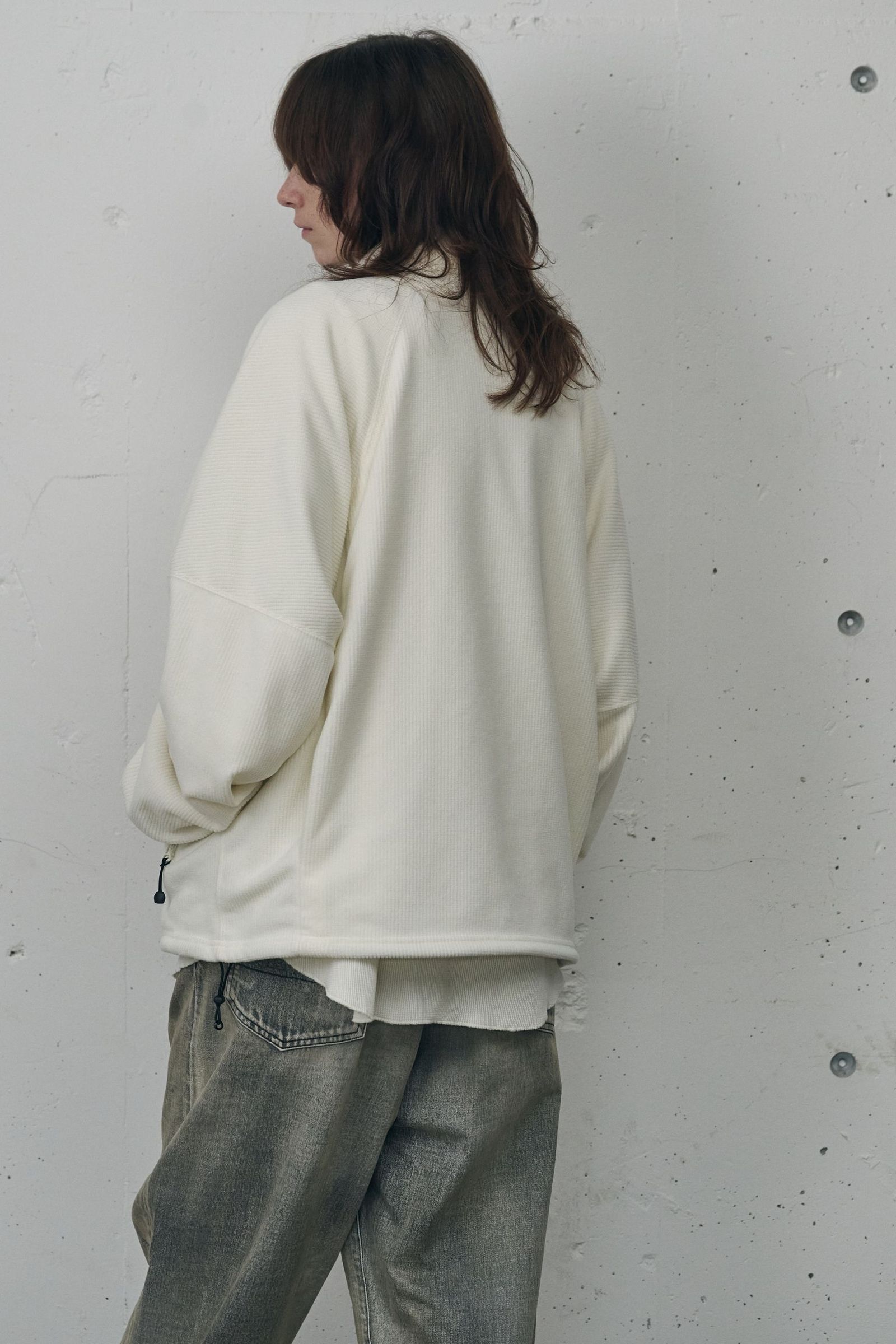 KIMONO ZIP FLEECE | WHITE | フリース