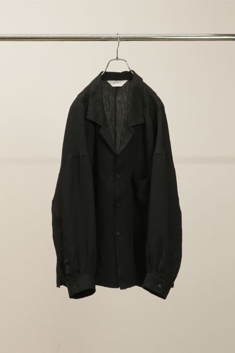 100/S LINEN TAILORED SHIRT | BLACK | シャツ