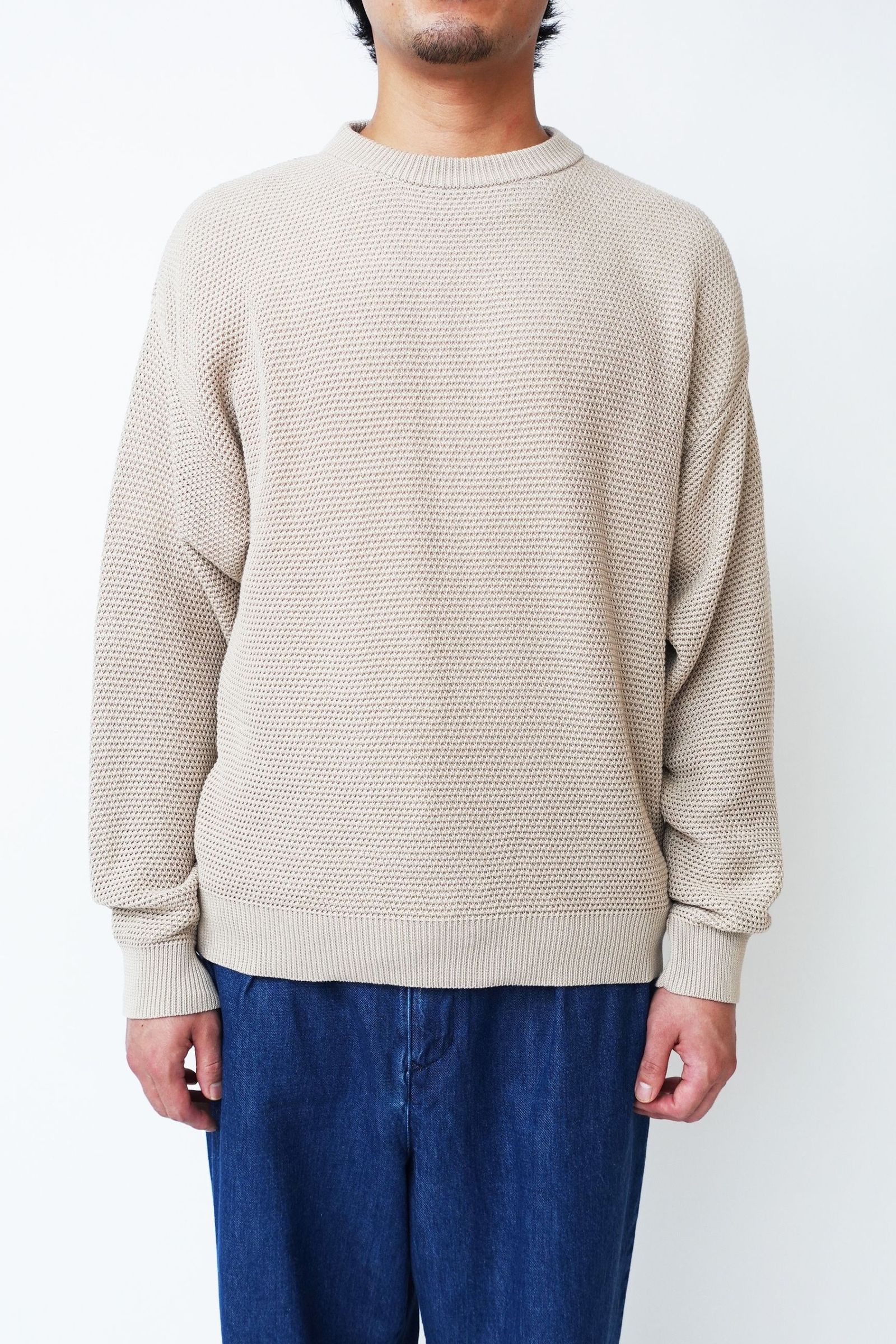 COTTON KNIT CREW SWEATER/コットンニットクルーネック