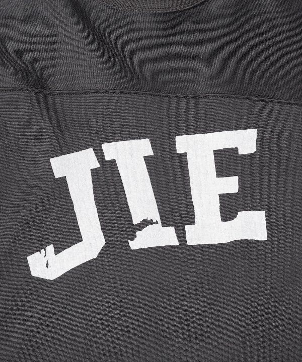 FOOTBALL PLATING OVERSIZED T-SHIRT/フットボールtシャツ/チャコール