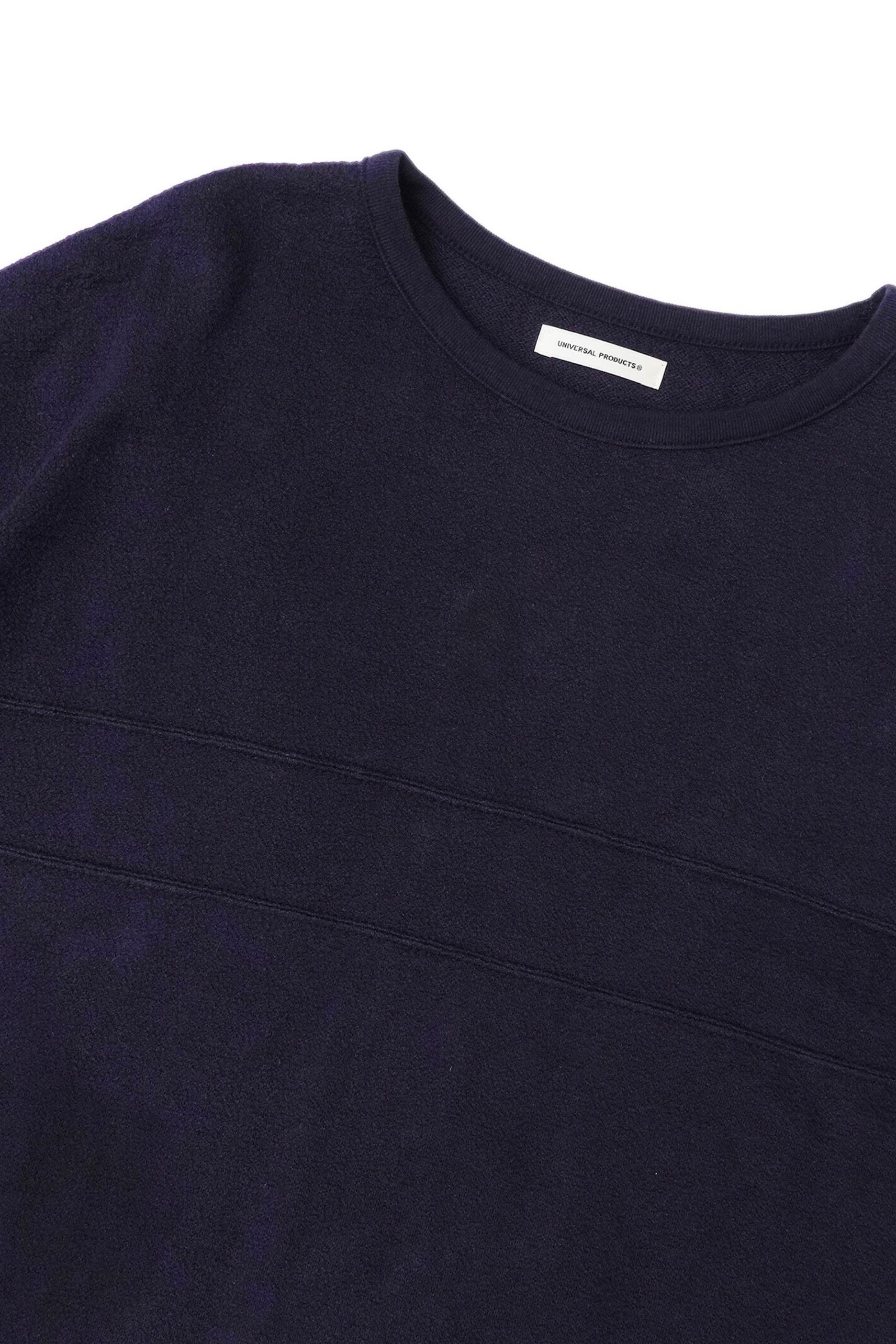 [ラスト1点] CREPE WEAVE S/S PANEL T-SHITRS | NAVY | カットソー