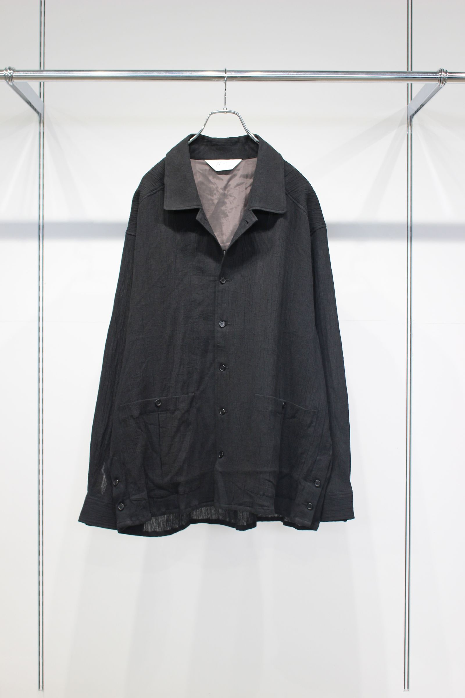 [ラスト1点] CREPE SHIRT JACKET | BLACK | シャツジャケット