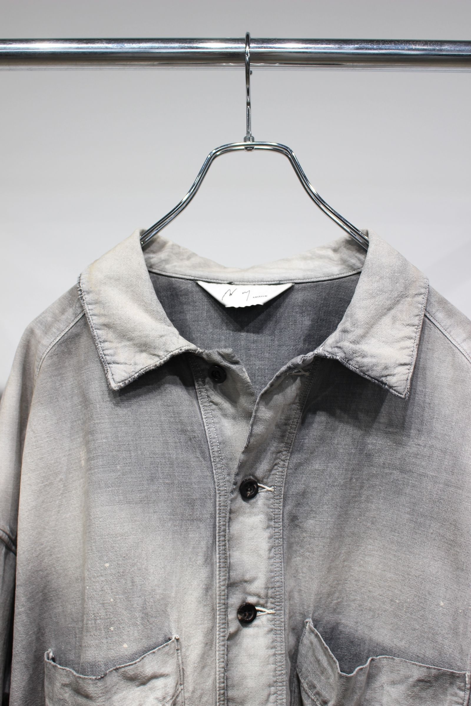 ancellm 22ss シャンブレージャケット ANCELLM - CHAMBRAY SHIRT JACKET | BLACK | シャンブレーシャツ