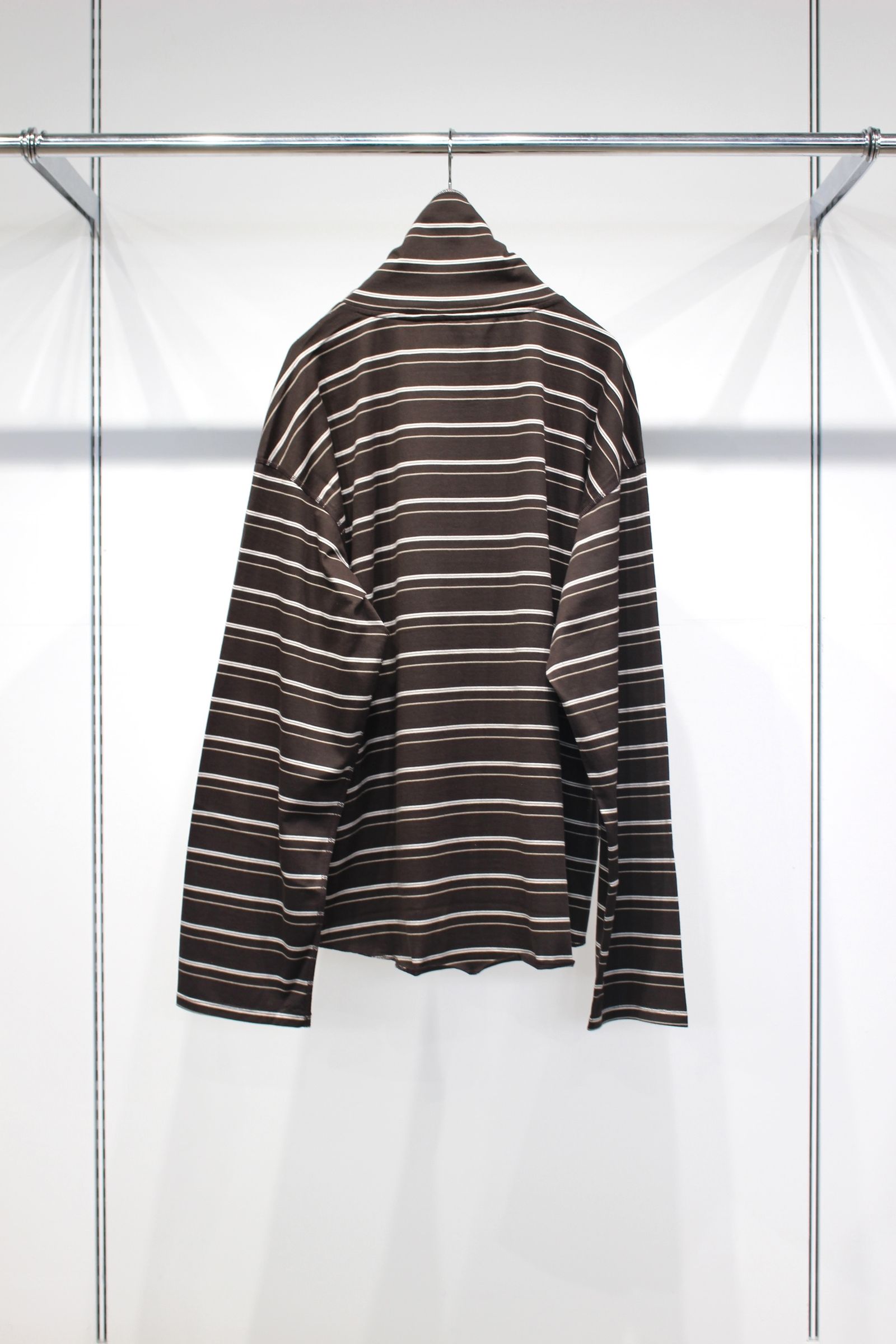 TURTLENECK BORDER LS T-SHIRT | BLACK | カットソー