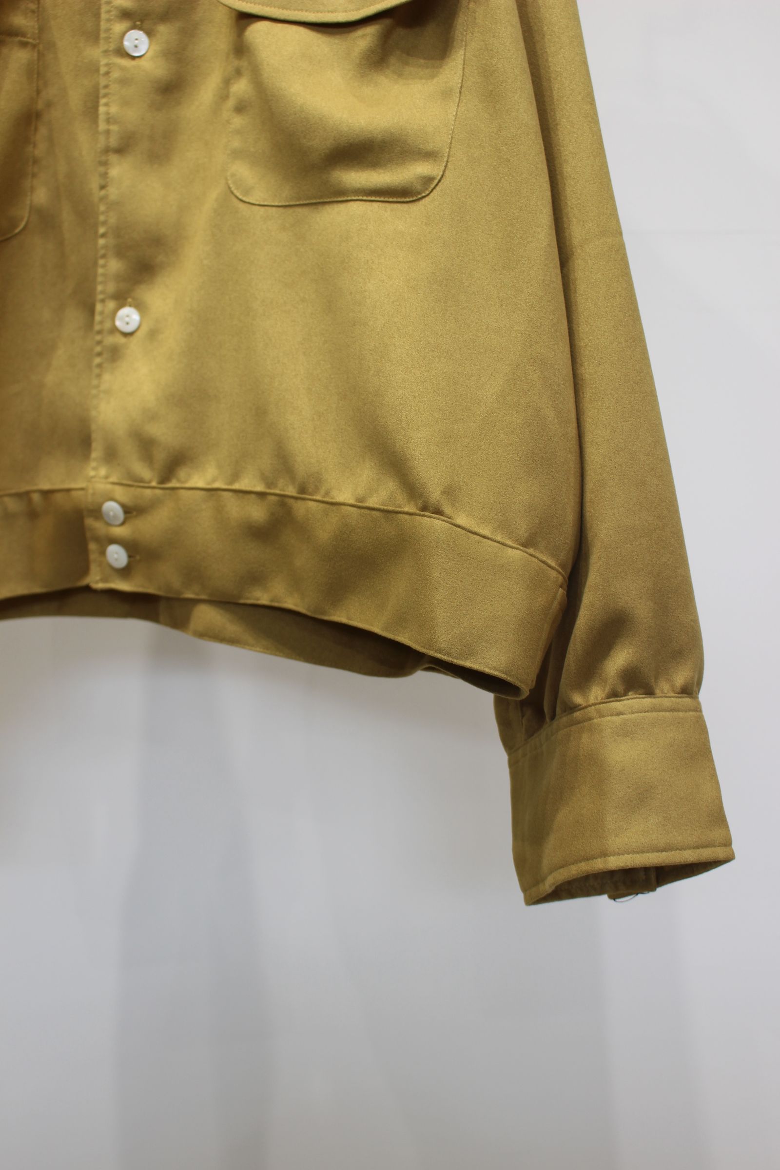 VEGAN SUEDE OPEN COLLAR SHIRT | YELLOW | シャツジャケット