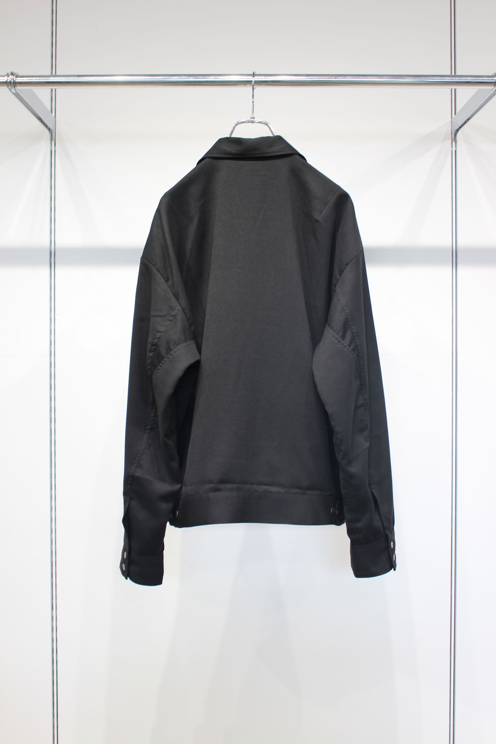 VEGAN SUEDE OPEN COLLAR SHIRT | BLACK | シャツジャケット