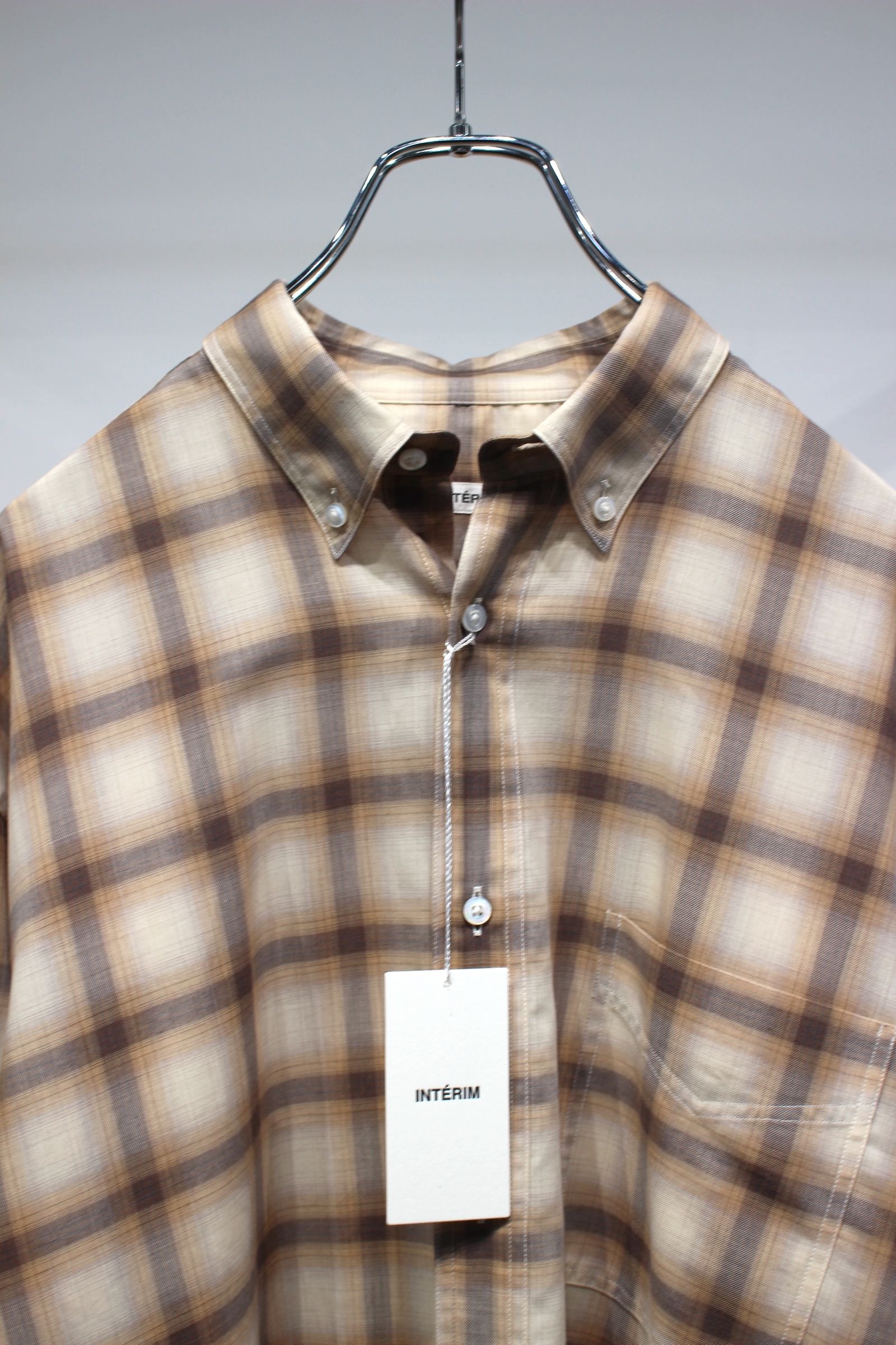 INTERIM インテリム / SUPIMA WOOL CHECK　SHIRTS INTÉRIM/インテリム】SUPIMA WOOL CHECK REGULAR COLLAR SHIRT