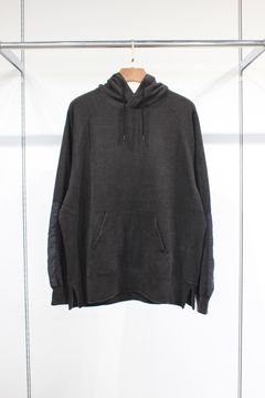 WOOL FLEECE HOODIE/GUNMETAL