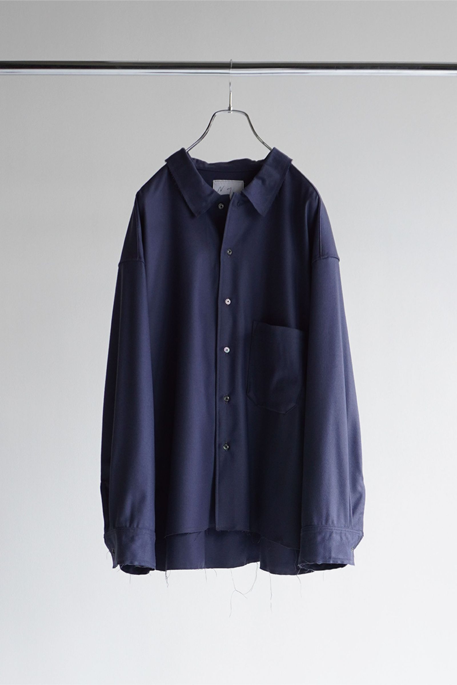 ANCELLM - WOOL FLANNEL SHIRT/NAVY | NapsNote