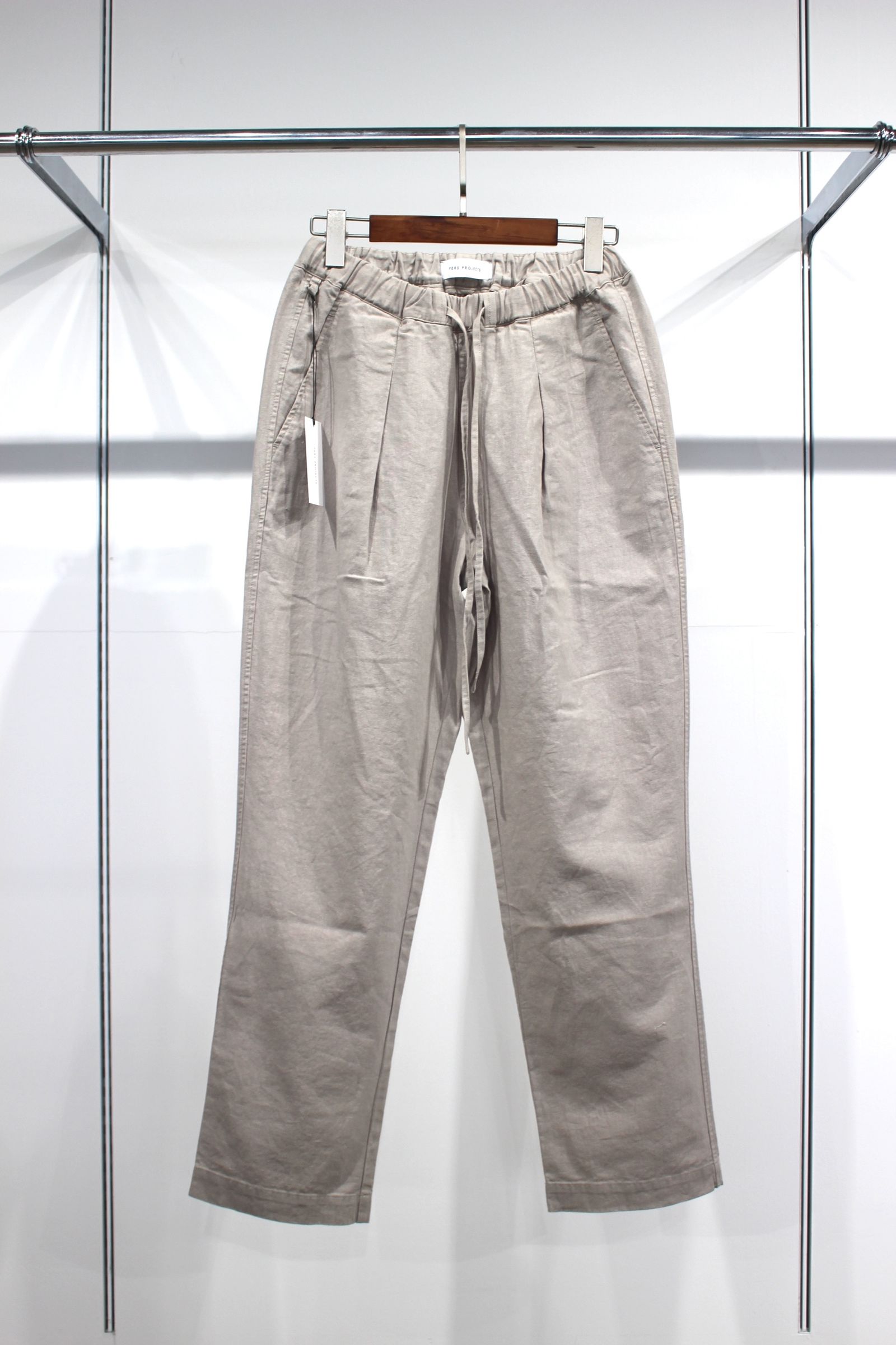 21SS/Easy Trousers/ボトム/32/リネン/BLK/無地/KS21SPT09 - パンツ