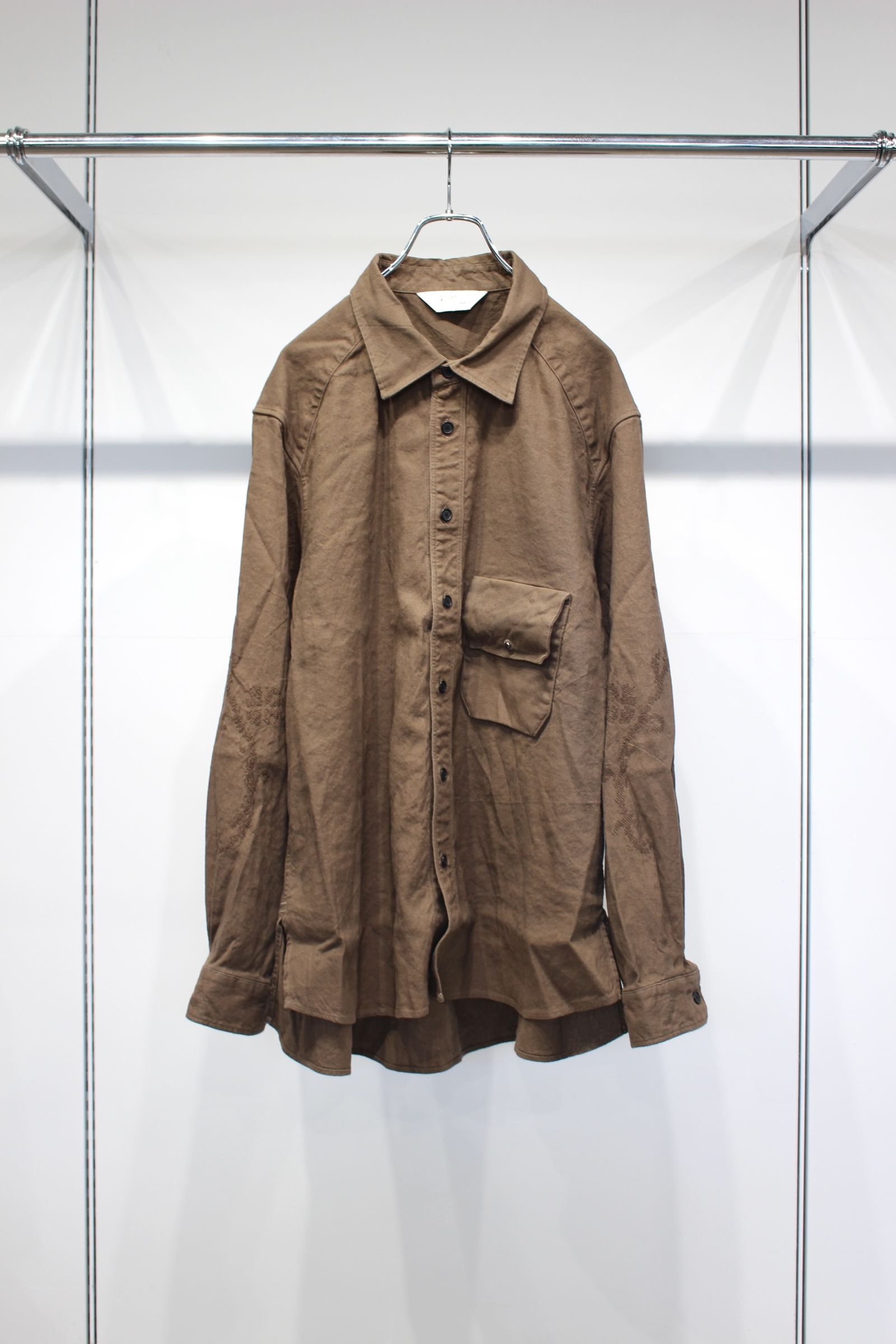 [ラスト1点] L/C NEP FLOWER EMBROIDERY OVER SHIRT | BROWN | オーバーシャツ