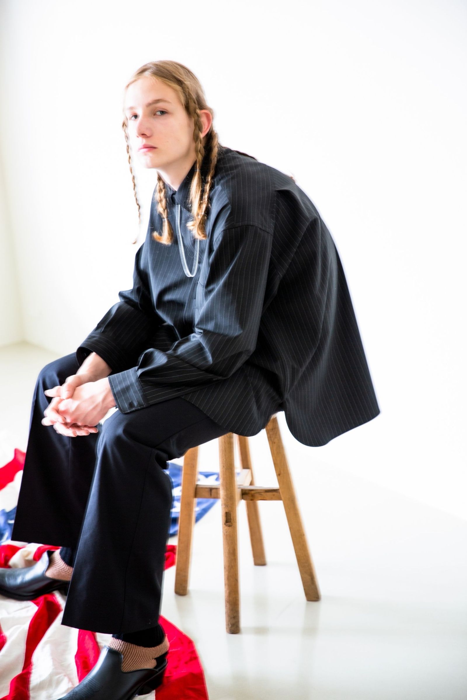 FLY FRONT DRESS SHIRT/シャツ