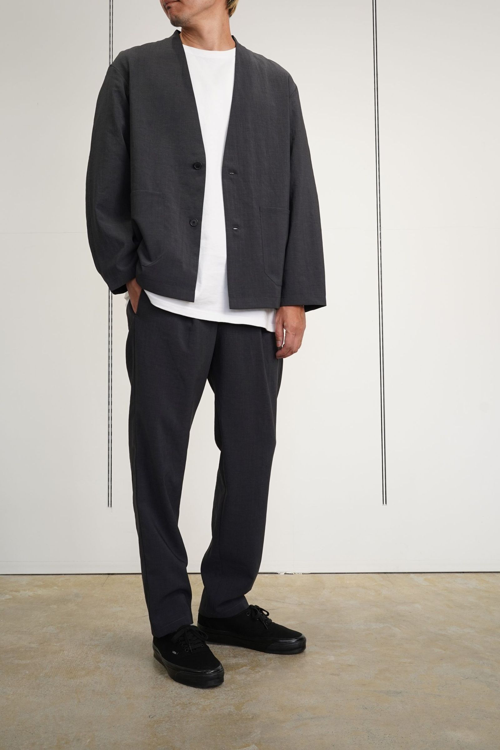 [ラスト1点] SHARI PANTS | CHAMBRAY BLACK | イージーパンツ | セットアップ可能