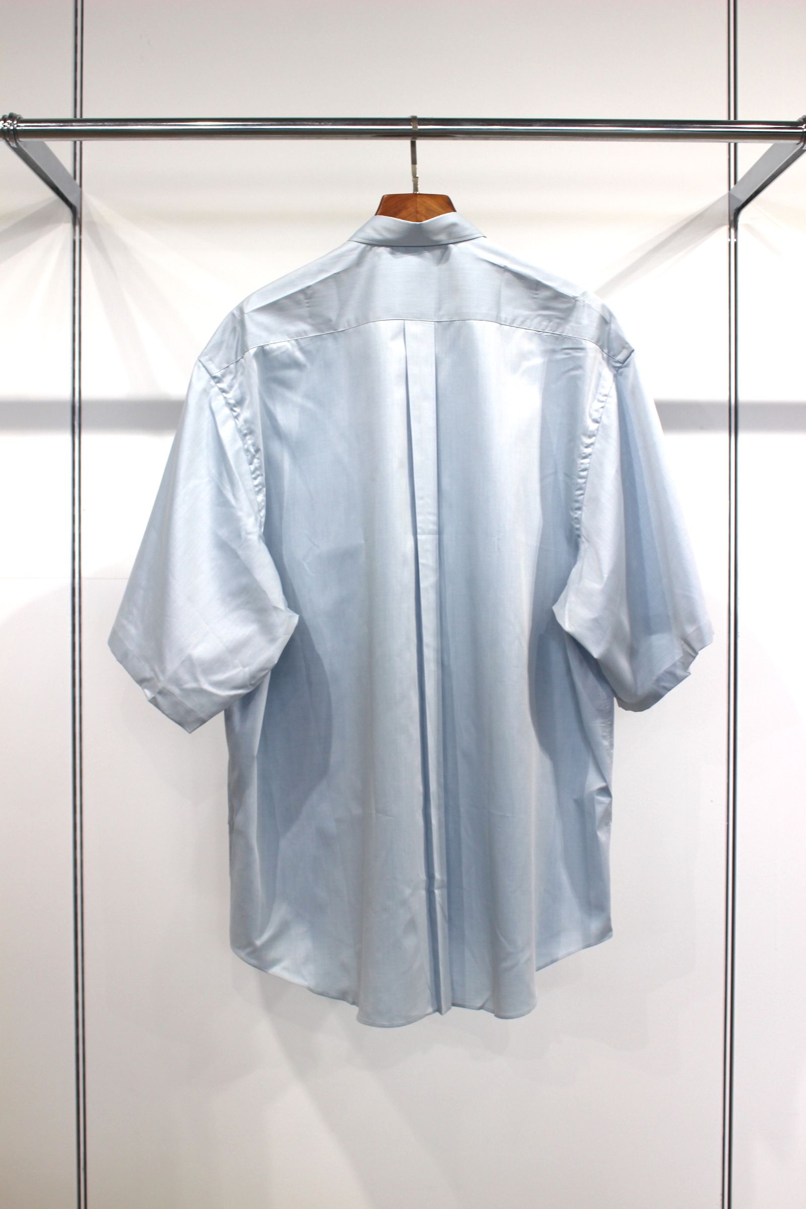 HYPER BIG 200/2 SUPIMA TWILL S/S REGULAR COLLAR SHIRT/L.BLUE
