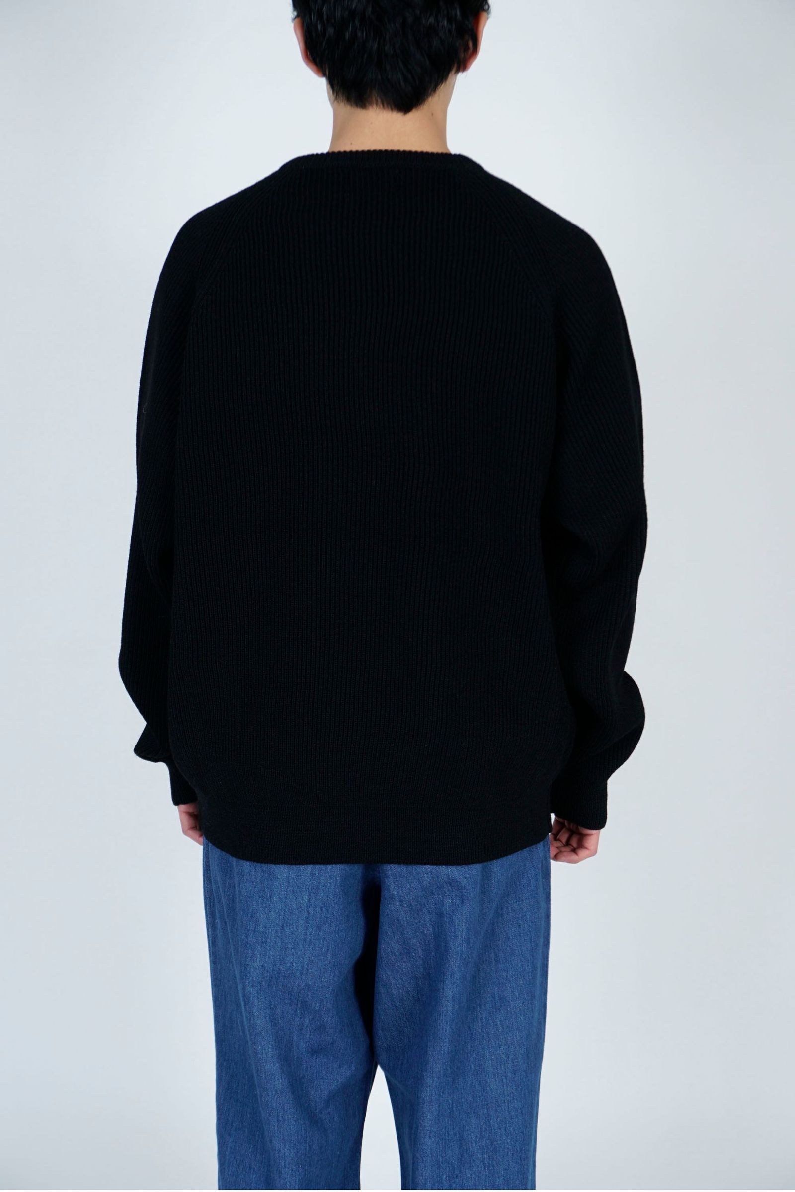 EVCON - SHETLAND WOOL LOW GAGE CREW NECK KNIT/BLUE | NapsNote