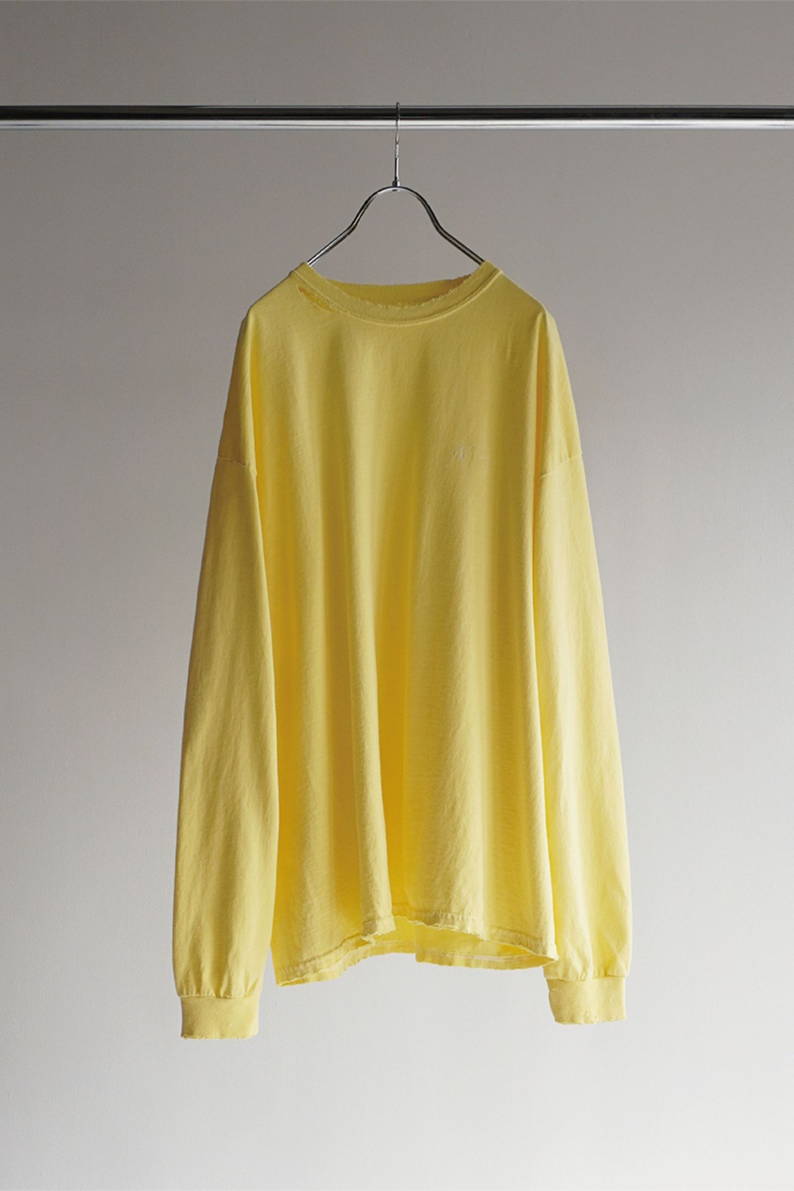 ANCELLM - DYED DAMEGE FLOWER PT LS T-SHIRT/YELLOW | NapsNote