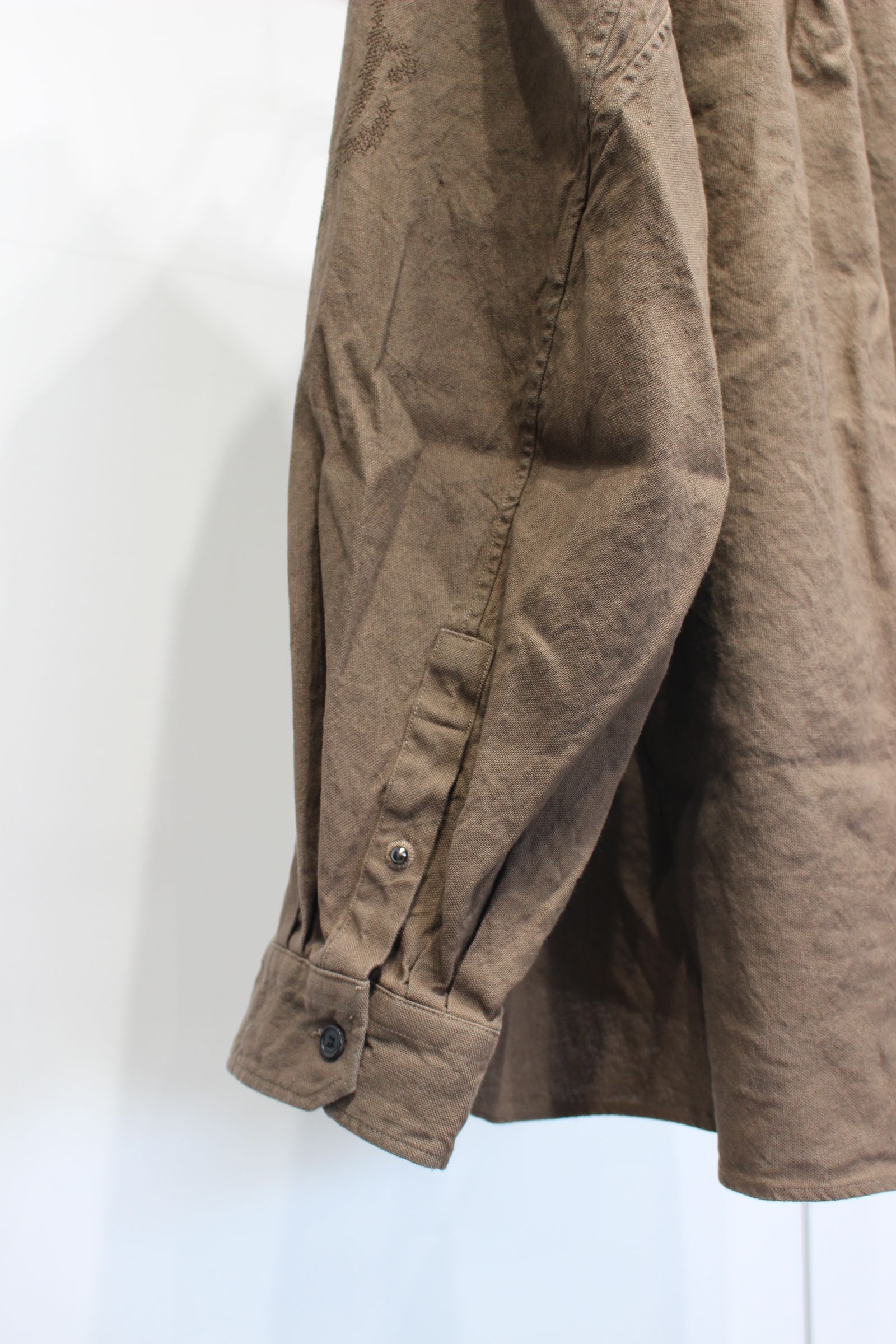 [ラスト1点] L/C NEP FLOWER EMBROIDERY OVER SHIRT | BROWN | オーバーシャツ