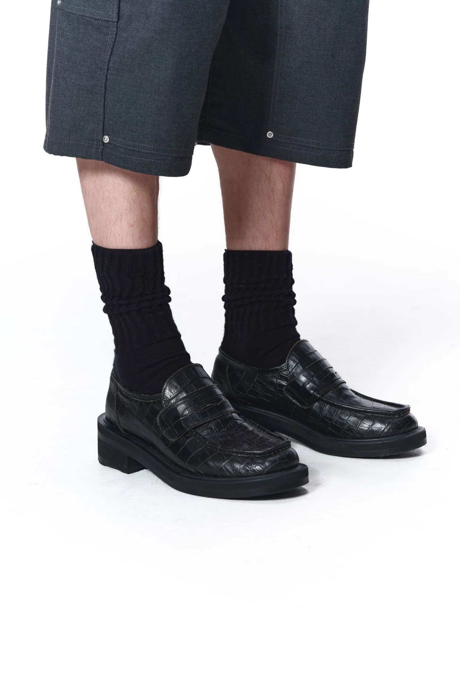 ORGANIC COTTON RIB SOCKS | BLACK | ソックス