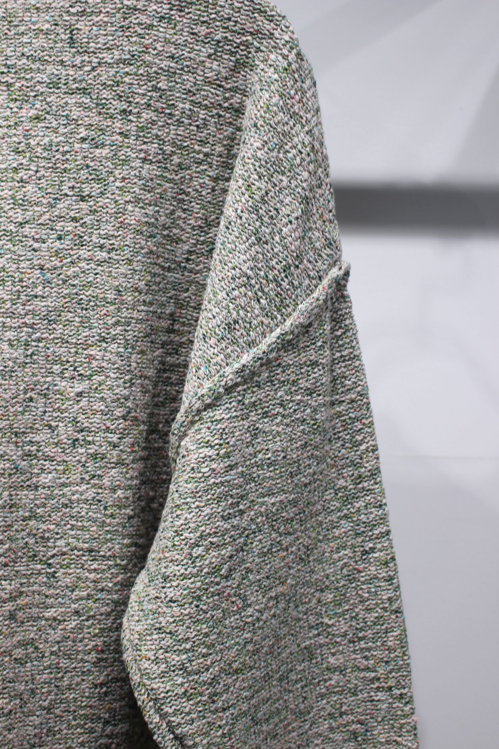 SHIFTED MELANGE KNIT PULLOVER : INSIDE OUT | MINT | ニット