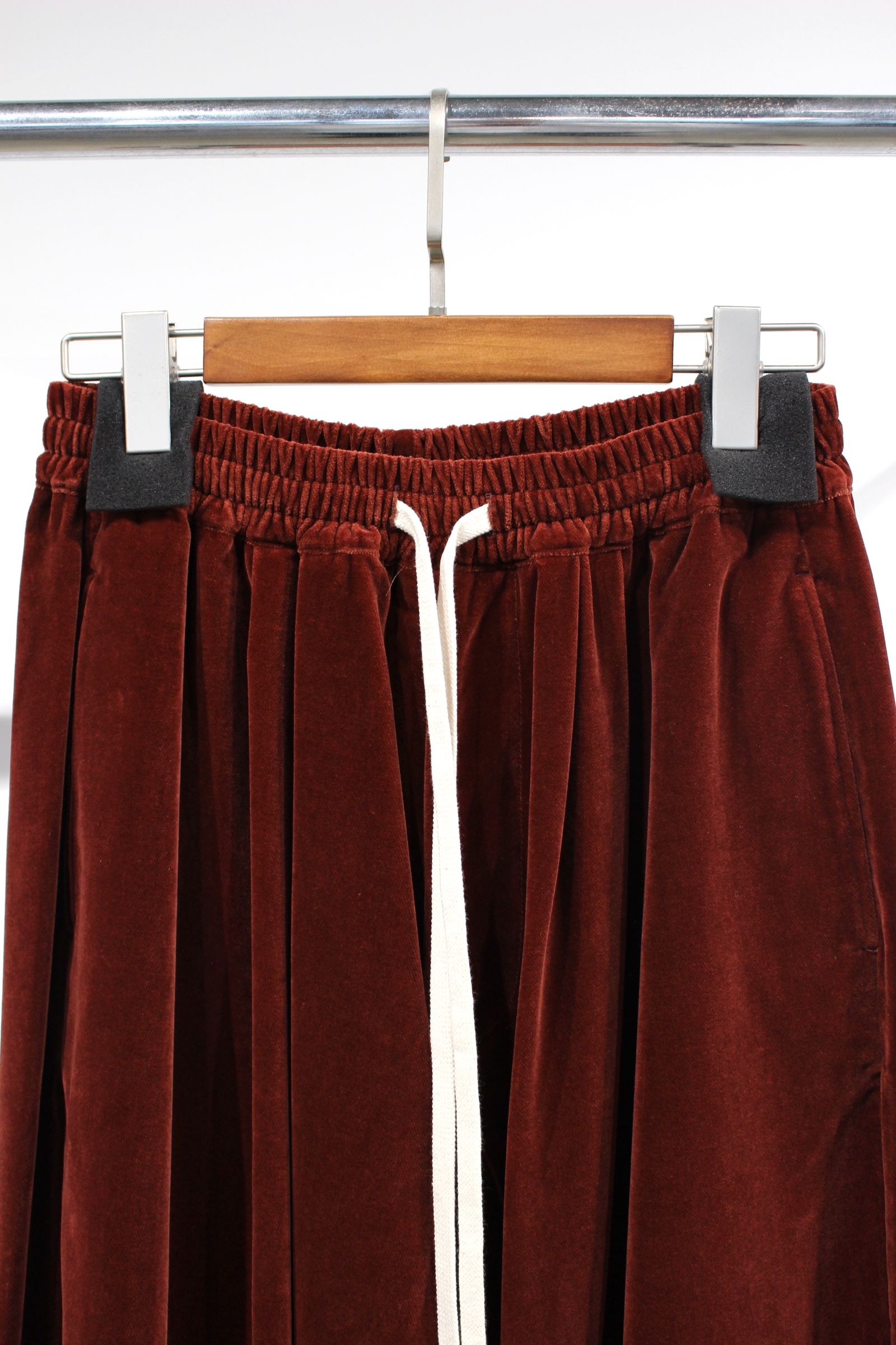 VELVET USED FINISH EASY WIDE PANTS/ENJI