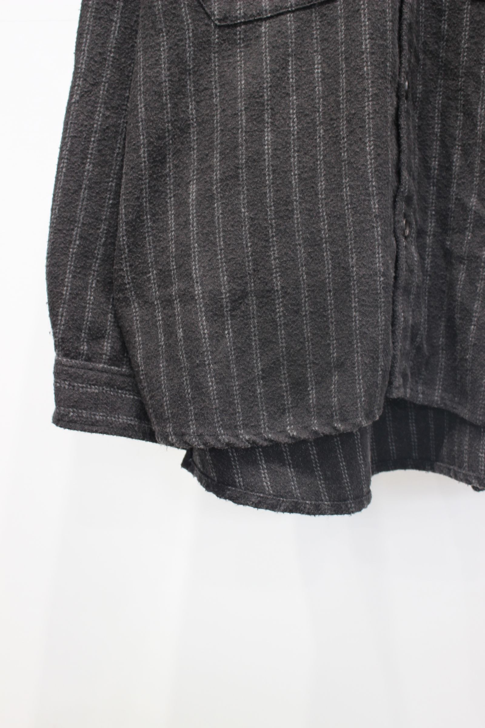 STRIPE BOXY WORK SHIRT | BLACK | シャツ