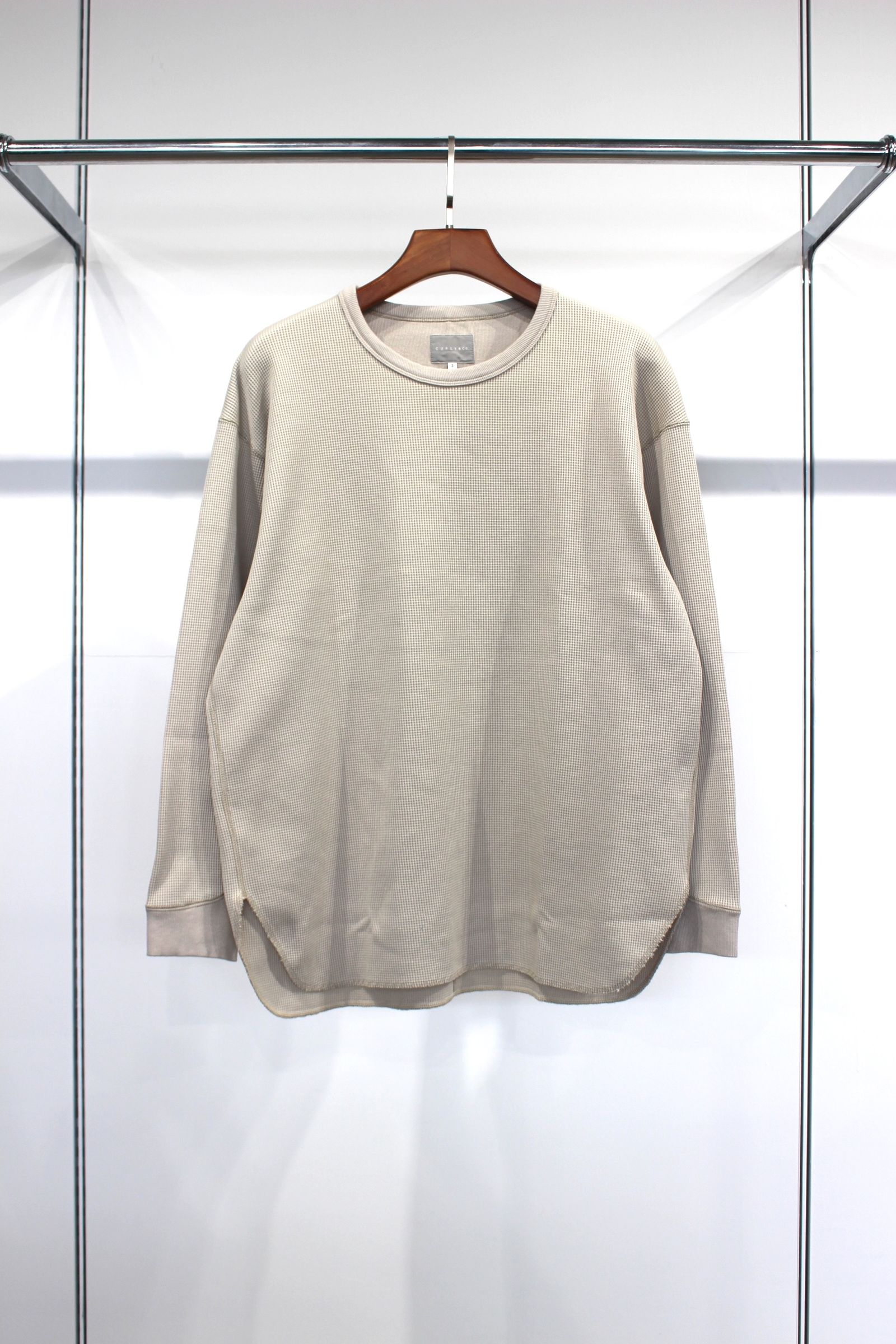 CREWNECK WAFFLE L/S TEE/SAND