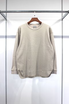 CREWNECK WAFFLE L/S TEE/SAND