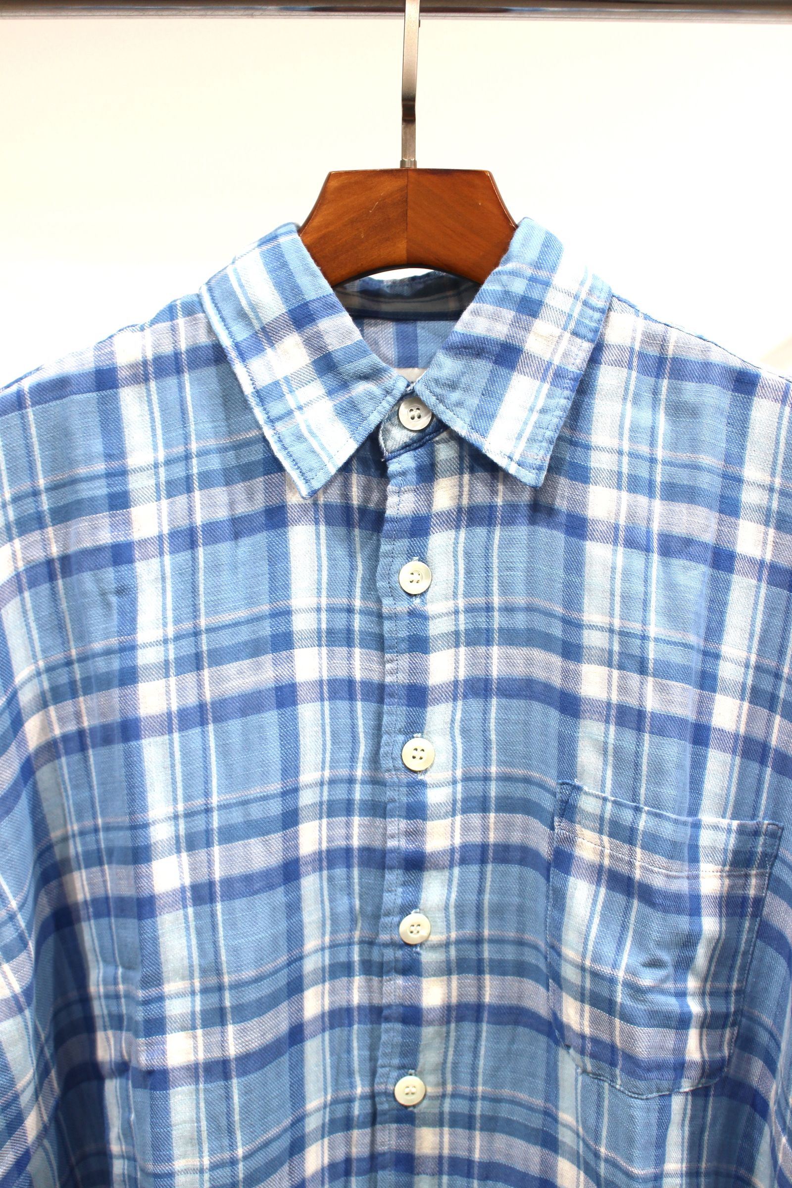 CHECK OVERSIZED SHIRT L/S/BLUE