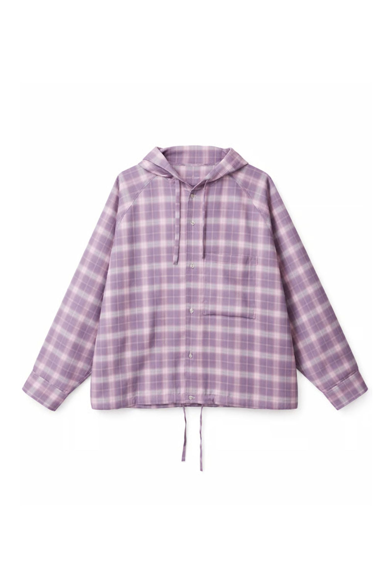 Tech Check Hooded Ventilation Shirt | PINK | フードシャツ