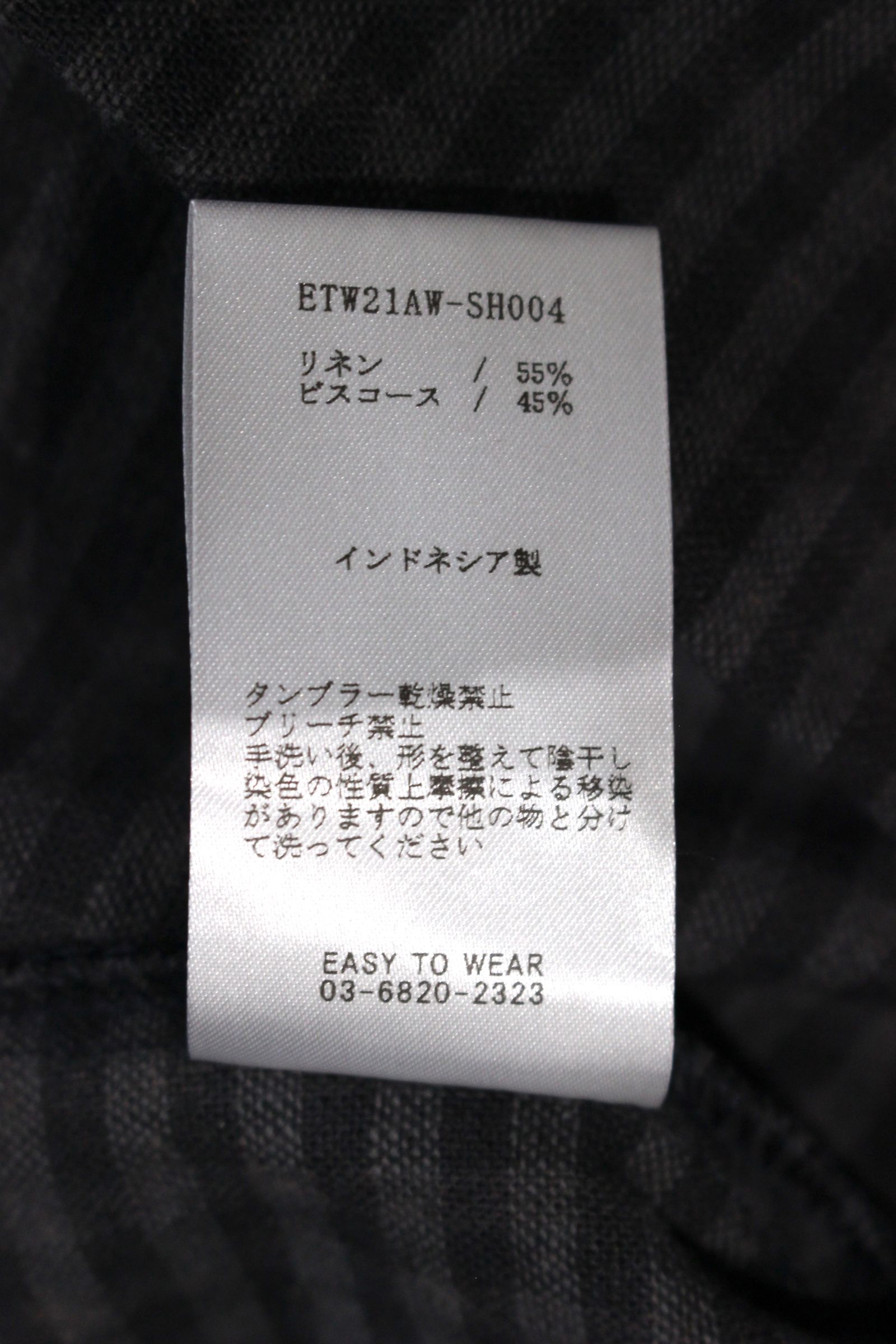 LINEN VIS SQUARE OPEN COLLAR SH/オープンカラーシャツ