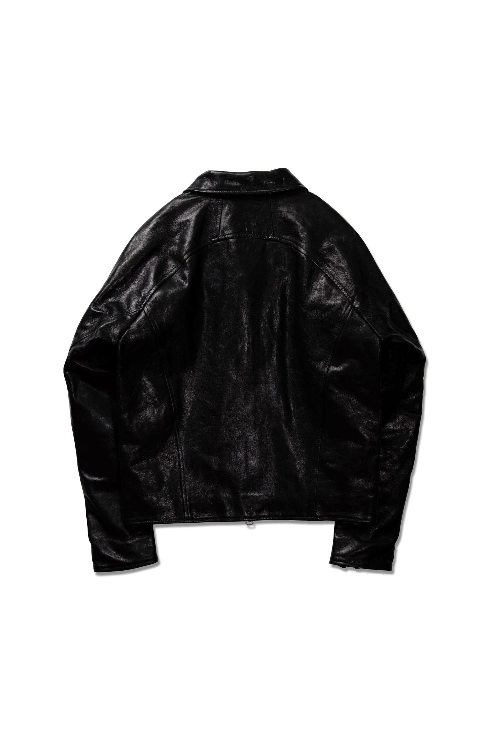 DRAPING LEATHER JACKET | BLACK | レザージャケット