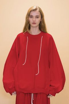 30/7 TIGHT TENION FLEECY FABRIC CREW NECK SWEATSHIRT | RED | スウェット