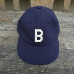 HRR(H.R.REMAKE/エイチアールリメイク)スウェット”B”キャップ ネイビー×ホワイト