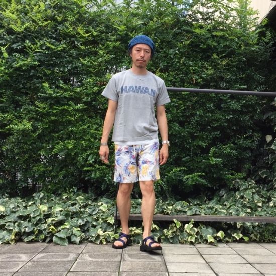 DUKE KAHANAMOKU(デューク・カハナモク)“PINEAPPLE DELIGHT"イージーショートパンツ ホワイト