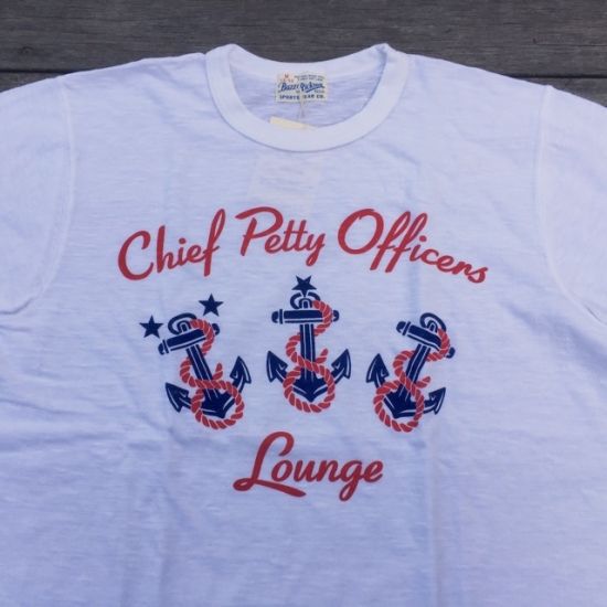 BUZZRICKSON`S(バズリクソンズ) Chief  Petty  Officers  Lounge  Tシャツ ホワイト