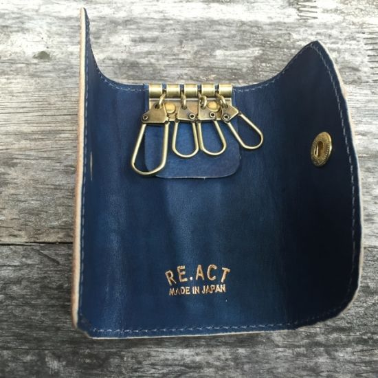 Re.act Leather Works リアクトレザーワークス インディゴレザー キーケース