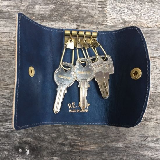 Re.act Leather Works リアクトレザーワークス インディゴレザー キーケース