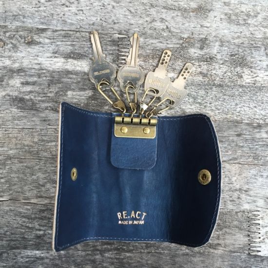 Re.act Leather Works リアクトレザーワークス インディゴレザー キーケース