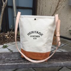 HERITAGE LEATHER(ヘリテージレザー)スウェードボトム バケットショルダーバッグ ブラウン