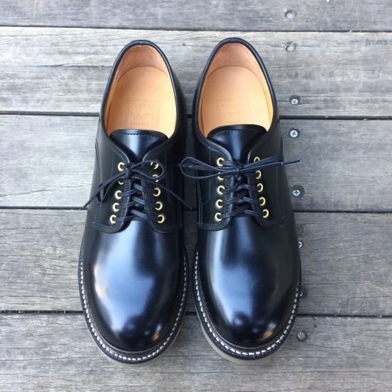 PLUSON SHOE SUPPLY / JOURNEY MAN - ワークオックスフォードプレントゥ ブラック
