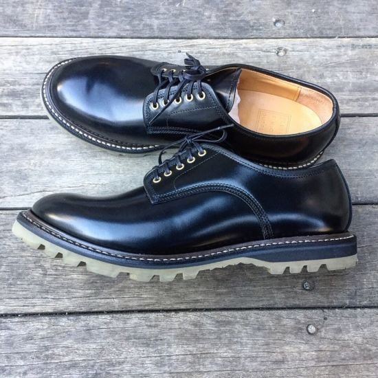 PLUSON SHOE SUPPLY / JOURNEY MAN - ワークオックスフォードプレントゥ ブラック