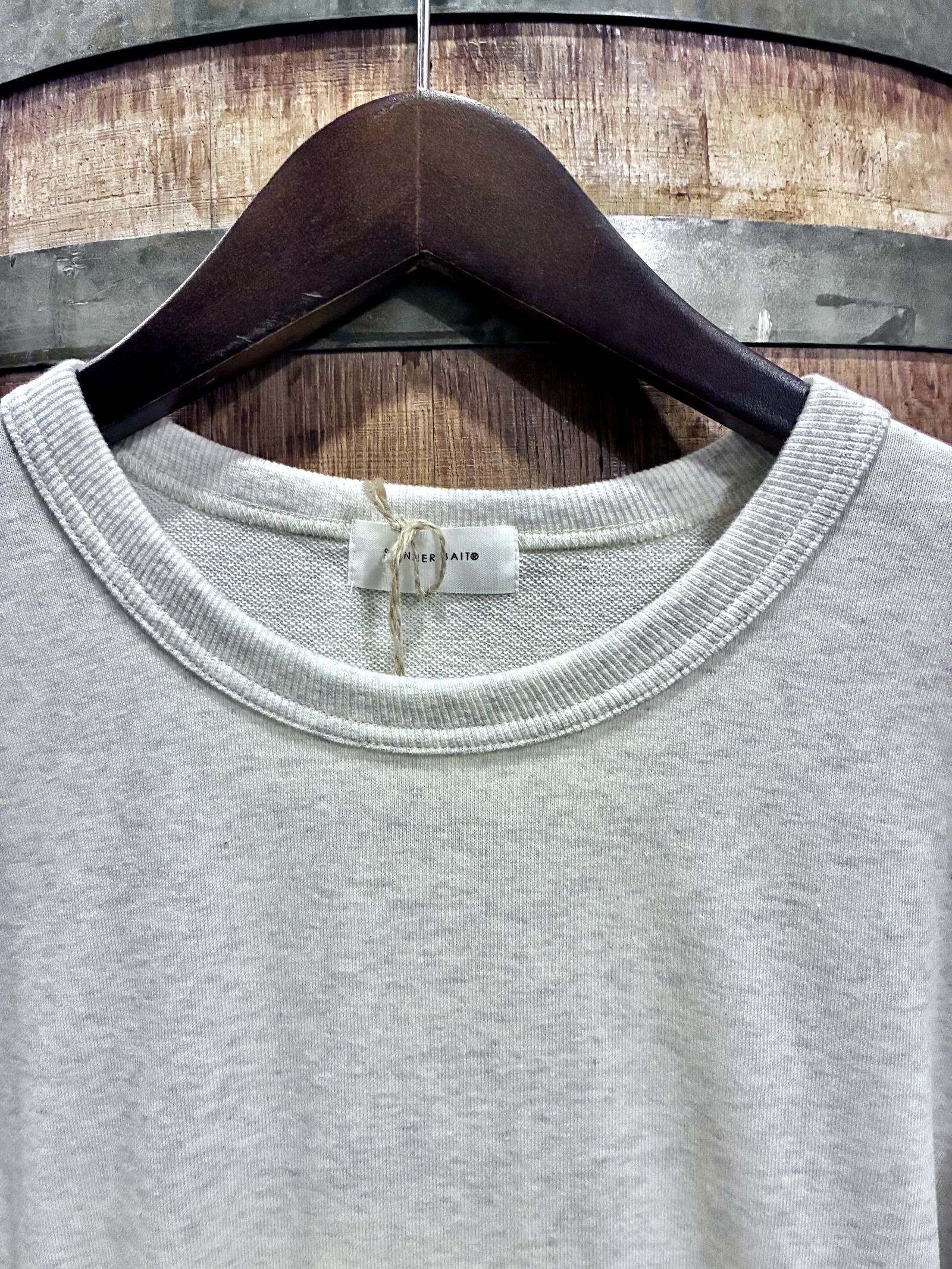 ミニ裏毛半袖リブTシャツ オートミール